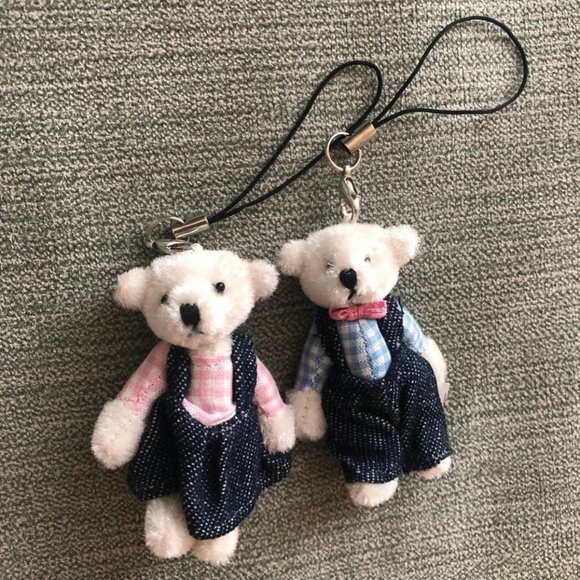 1 pair of mini bear cellphone charm, key charm - Picture 1 of 2